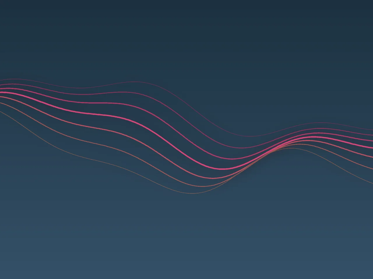 Abstrakte Wellen in Magenta und Rot auf tiefblauem Grund